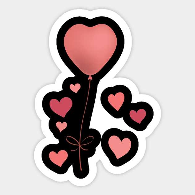 Cute Heart Balloon Sticker by SWON Design